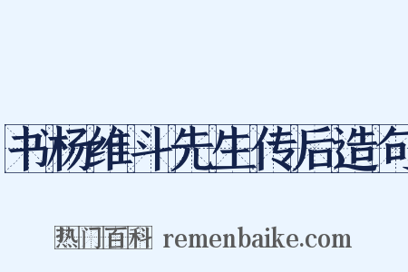 书杨维斗先生传后造句是什么意思的图片
